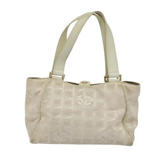 CHANEL New Travel Line Hand Bag Nylon Beige CC Auth bs24763 - Picture 12 of 16